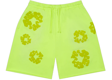 Denim Tears Mono Cotton Wreath Sweat Shorts Neon Green
