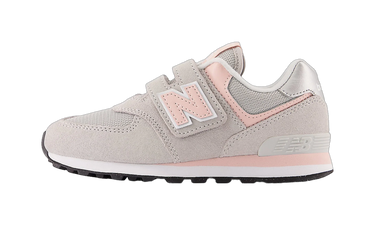 New Balance 574 Core Hook and Loop Rain Cloud Pink Haze (PS)