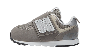 New Balance 574 Hook and Loop Rain Cloud Silver Metallic (TD)