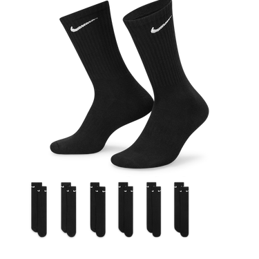Nike Everyday Cushioned Crew Socks (6 Pairs) Black/White