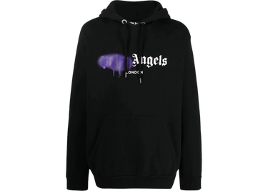 Palm Angels London Spray Paint Logo Hoodie Black Next Step