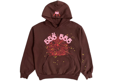 Sp5der Angel Number Hoodie Brown