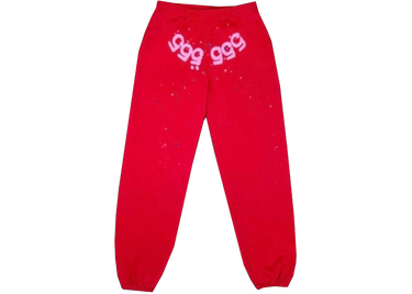 Sp5der Worldwide Red Angel Number 555 Sweatpants Red