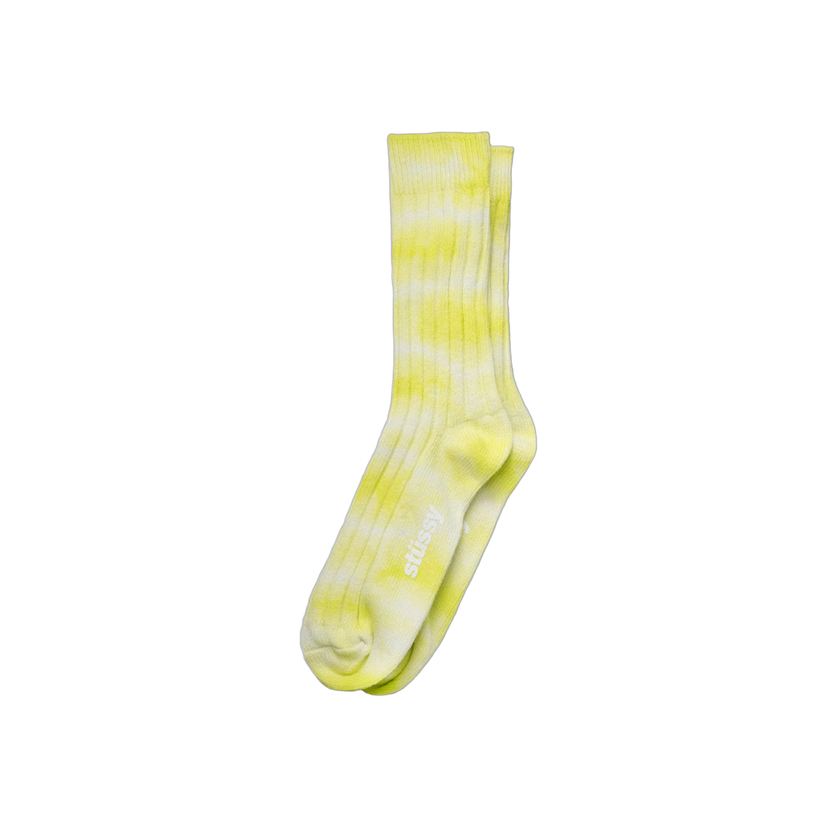 Stussy Dyed Ribbed Crew Socks Lime