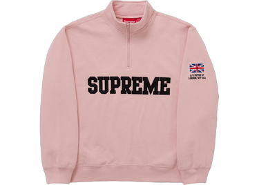 Supreme London Shop Flag Half Zip Pullover Light Pink