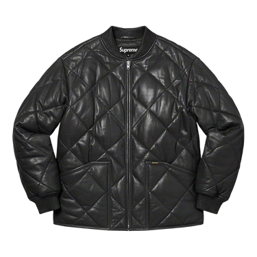 Supreme Quilted Leather Work Jacket Black