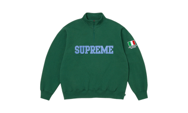 Supreme Shop Flag Half Zip Pullover Dark Green Milan