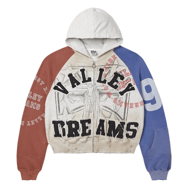 Vale Forever Patriot Chop and Screw Zip Up Hoodie Grey