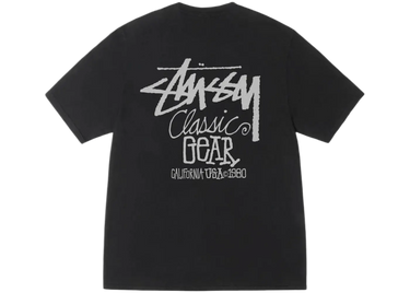 Stussy Classic Gear Pigment Dyed Tee Black - stussy-classic-gear-pigment-dyed-tee-black - View 1 | Next Step