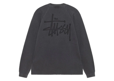 Stussy Raglan Thermal L/S Crew Washed Black - 1140356-WABL - View 1 | Next Step