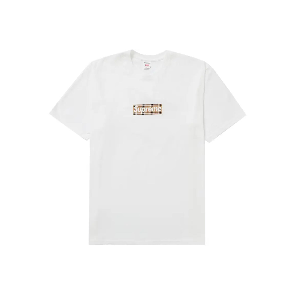 Supreme Burberry Box Logo Tee White