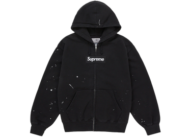 Supreme MM6 Maison Margiela Box Logo Zip Up Hooded Sweatshirt Black - supreme-mm6-maison-margiela-box-logo-zip-up-hooded-sweatshirt-black - View 1 | Next Step
