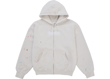Supreme MM6 Maison Margiela Box Logo Zip Up Hooded Sweatshirt White - supreme-mm6-maison-margiela-box-logo-zip-up-hooded-sweatshirt-white - View 1 | Next Step