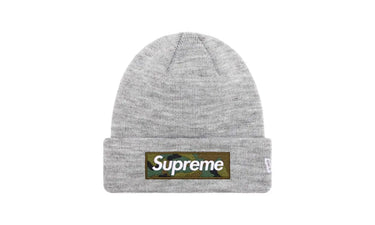 Supreme New Era Box Logo Beanie (FW23) Heather Grey - FW23 - View 1 | Next Step