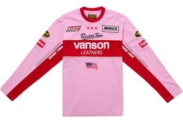 Supreme Vanson Leathers L/S Top Pink - supreme-vanson-leathers-l-s-top-pink - View 1 | Next Step