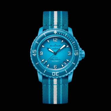 Swatch x Blancpain Fifty Fathoms Collection Blue Lagoon - SO35L400 - View 1 | Next Step