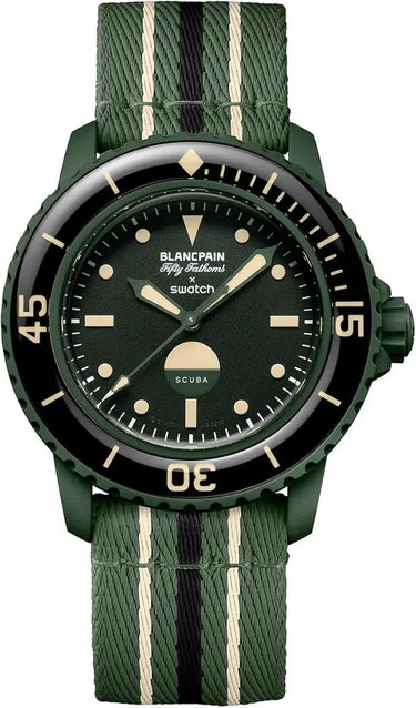 Swatch x Blancpain Fifty Fathoms Green Abyss - SO35G100 - View 1 | Next Step