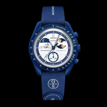 Swatch x Omega Bioceramic Moonswatch Mission To Earthphase Moonshine Snoopy Gold - SO33N702L - View 1 | Next Step