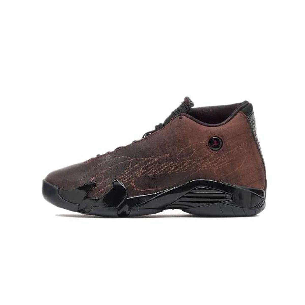 The Mowalola x Air Jordan 14 Black Burnt Red