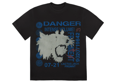 Travis Scott Cactus Jack For Fragment Danger T-Shirt Washed Black - travis-scott-cactus-jack-for-fragment-danger-tee-washed-black - View 1 | Next Step