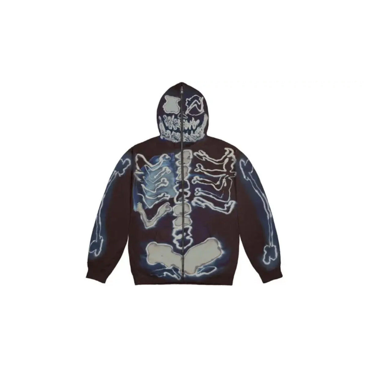 Travis Scott Cactus Jack For Fragment Skeleton Graffiti Full Zip Hoodie Multicolor
