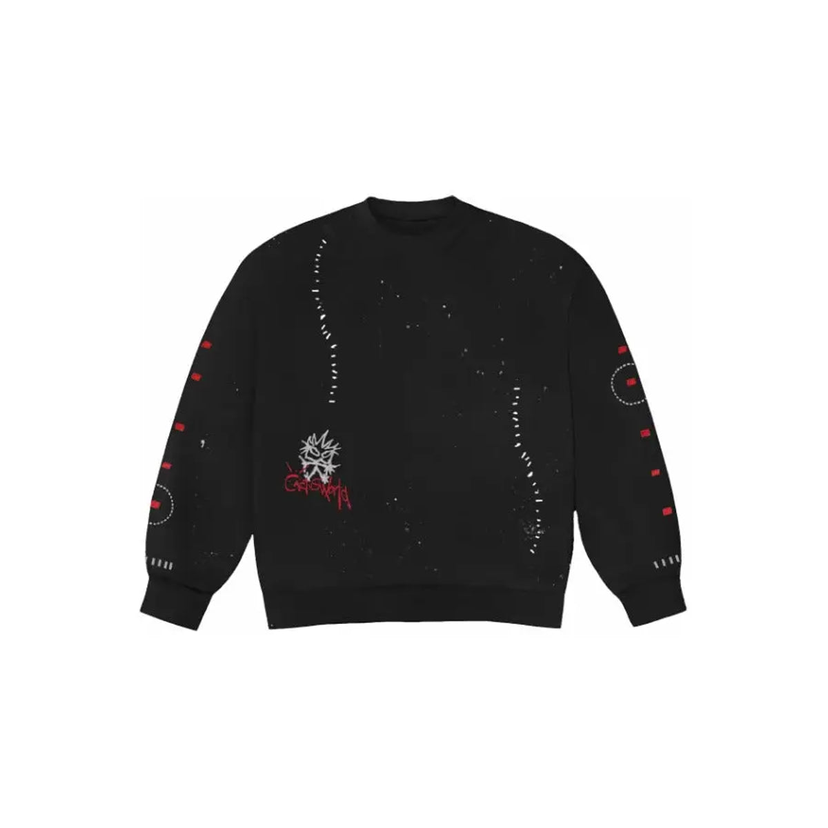 Travis Scott Stitched Crewneck Black