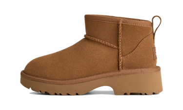 UGG Classic Ultra Mini New Heights Boot Chestnut (Kids) - 1157732K-CHE - View 1 | Next Step
