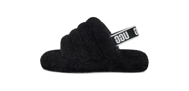 UGG Fluff Yeah Slide Black (Kids) - 1098494K-BLK - View 1 | Next Step