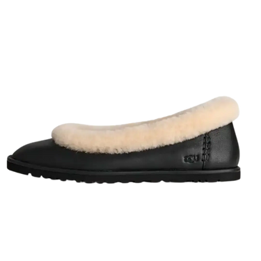 UGG Zora Leather Ballet Flat Black - 1178450-BLK - View 1 | Next Step