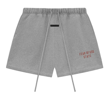 Pantalón corto Fear of God Essentials FW24 gris jaspeado - vista frontal