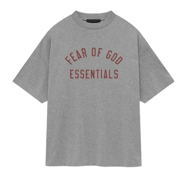 Camiseta Fear of God Essentials FW24 Back To School gris jaspeado - vista frontal