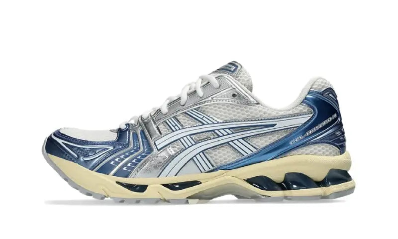 ASICS Gel-Kayano 14 Crema Blu Metallico — Stabilità e stile per correre