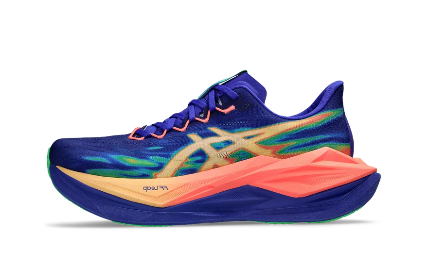 ASICS Superblast 3 Cobalt Burst Light Orange — Zapatillas para velocidad y control en pista
