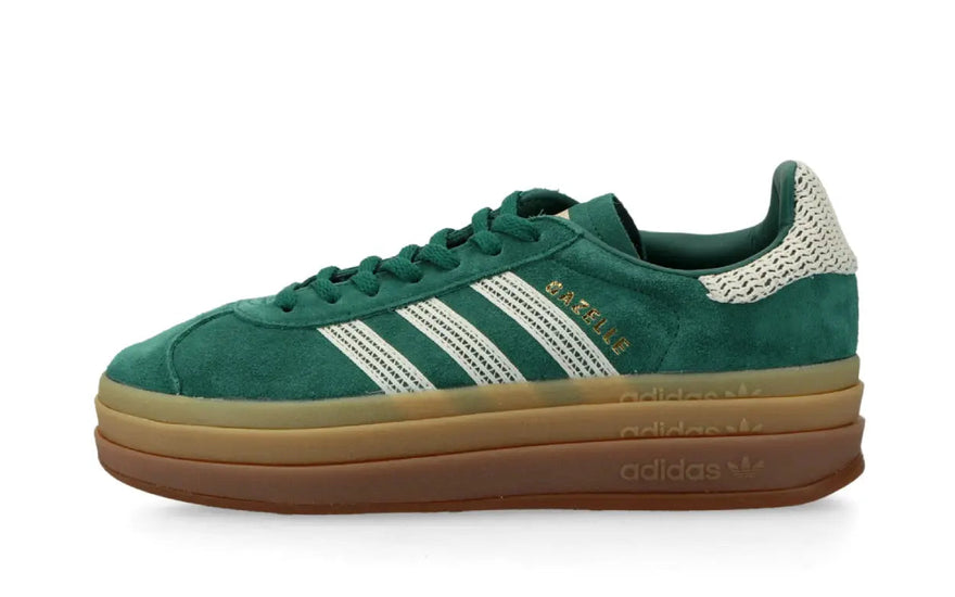 Adidas Gazelle Bold Collegiate Green White Gold: the suede that redefines your city style