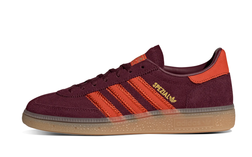 Adidas Handball Spezial Maroon Gebraucht Rotbraun — Retro-Schuhe mit städtischem Stil