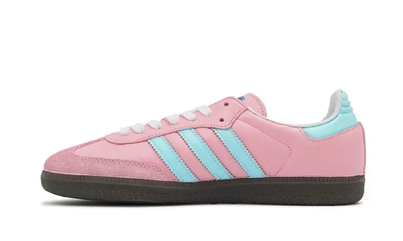 Adidas Samba OG Light Pink Aqua Blue — Zapatillas retro rosa y azul para looks que destacan