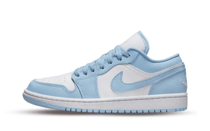 Air Jordan 1 Low Ice Blue: Białe i jasnoniebieskie buty sportowe wyznaczające modę
