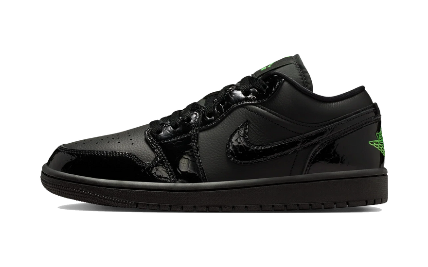 Air Jordan 1 Low SE Black Croc Scream Green: la low negra con textura que manda en 2026