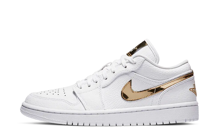 Air Jordan 1 Low White Metallic Gold: Blanco limpio y toques metálico dorado para tu streetwear