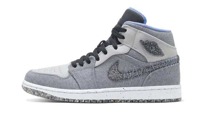 Air Jordan 1 Mid Crater Grey University Blue: estilo sostenible y comodidad urbana