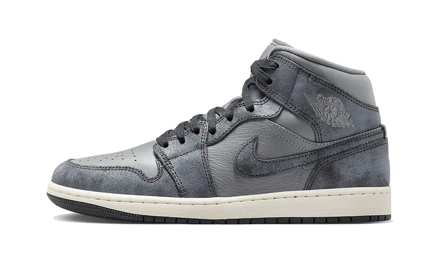 Air Jordan 1 Mid Versleten Rookgrijs: stedelijke stijl met een klassieke ziel