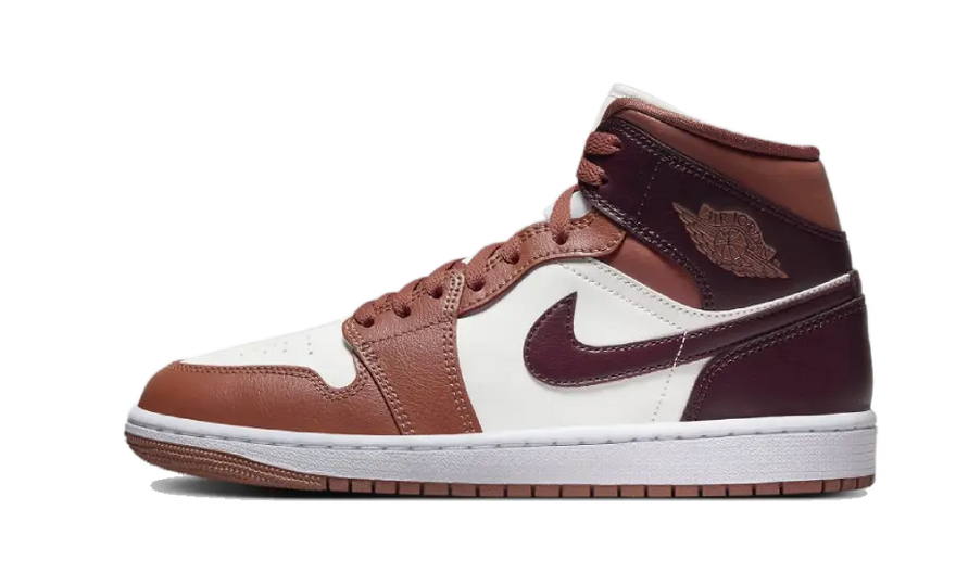 Air Jordan 1 Mid Dusty Peach Night Maroon - Trendy and comfortable women's sneaker