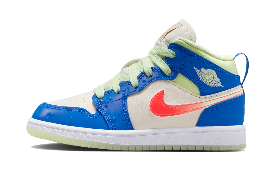 Air Jordan 1 Mid SE Game Royal Barely Volt Infrared (PS): el AJ1 más ruidoso del armario infantil