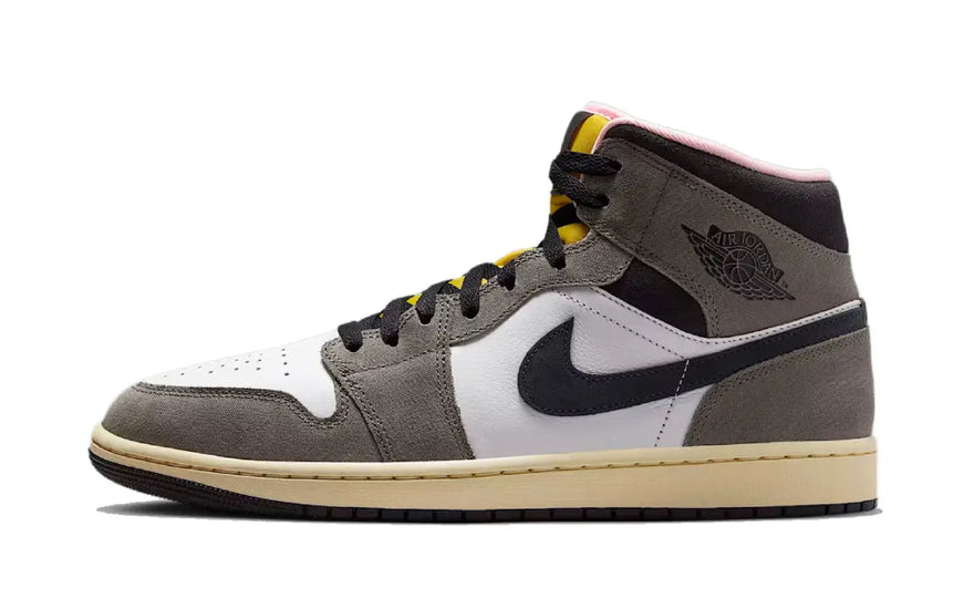 Air Jordan 1 Mid SE White Cave Stone — Urbane Eleganz in Weiß und Grau