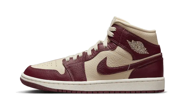 Air Jordan 1 Mid Split Beach Cherrywood Red — Beach style with cherry red