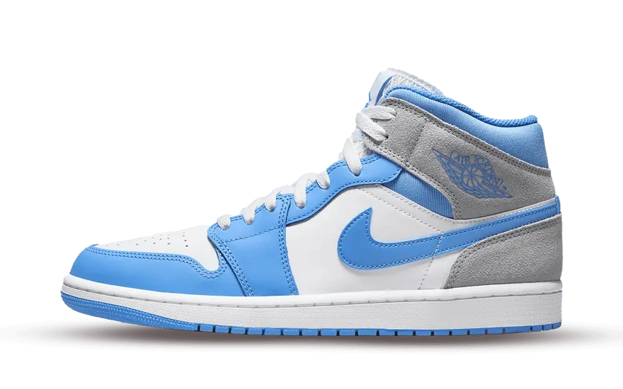 Air Jordan 1 Mid University Blue Grey: das blaue Must-have für deine tägliche Straßenkleidung