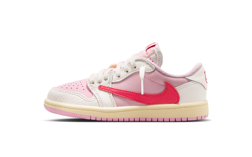 Air Jordan 1 Retro Low OG SP Travis Scott Sail Tropical Pink (PS): la colaboración más comentada del año llega en talla infantil