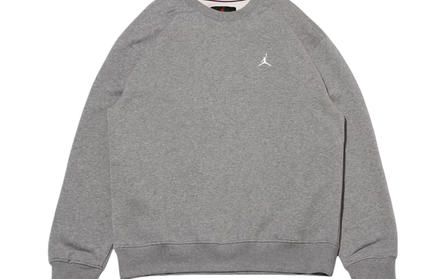 Sweat-shirt à col rond en molleton Air Jordan Brooklyn gris : Sweat gris en polaire pour votre look urbain