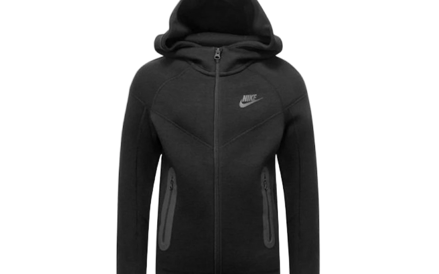 Nike Sportswear Kids' Tech Fleece Full-Zip Hoodie Black/Black — Calidez ligera y estilo urbano