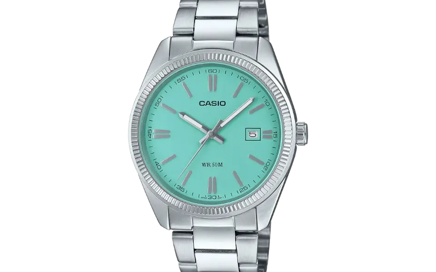 Casio MTP-1302PD-2A2VEF: Analogové hodinky z oceli s modrým ciferníkem